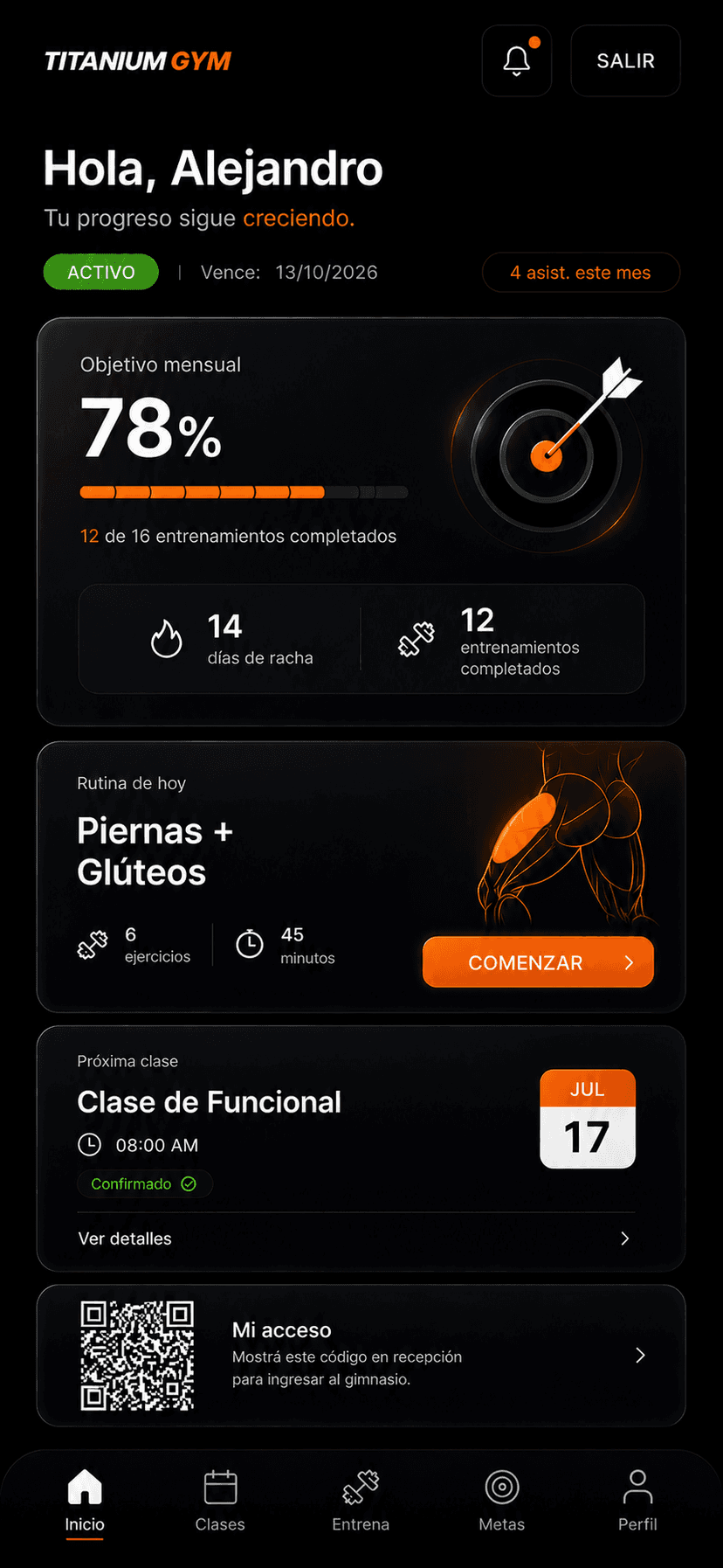 App del alumno con tu marca — FitGrowX
